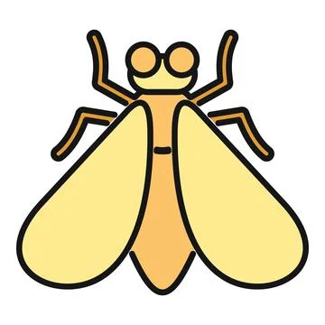 Flying insect bug outline vector flat icon Stock Illustration