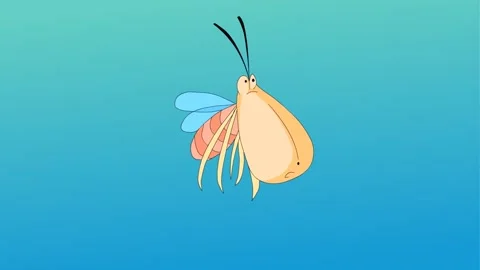 Flying insect, cartoon bug background an... | Stock Video | Pond5