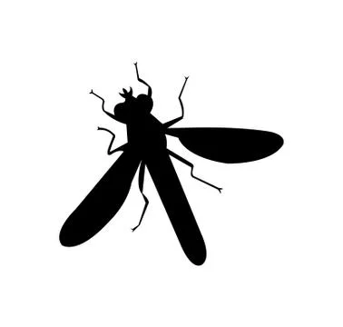 Flying insect silhouette Illustrazione stock