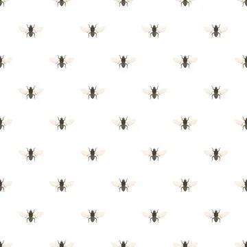 Flying insects seamless pattern for design wallpaper Illustrazione stock