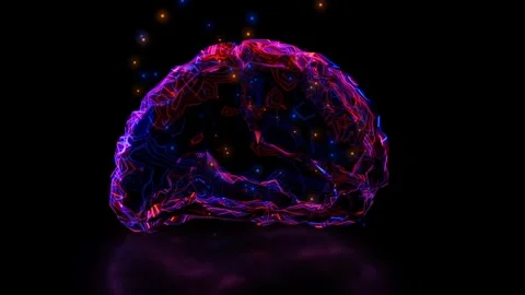 Flying inside Artificial Intelligence Digital Brain bid Data. Stock Footage 251937400