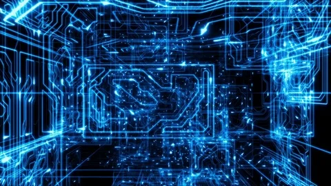 Flying Inside Cyberspace. Beautiful Abstract Concept Video stock 70392497
