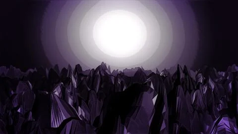 Flying inside dark underground cave with sharp rock formations. Animation Stock Illustration