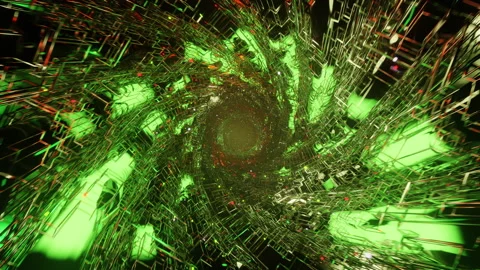 Flying inside data cables. The green tunnel. Stock Footage 168491759