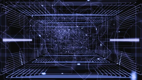 Flying Inside Data Cyberspace. Digital Technologies Concept 動画素材 117404160