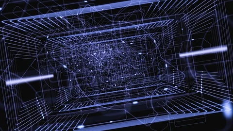 Flying Inside Data Cyberspace. Digital Technologies Concept. 動画素材 117404308