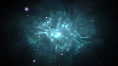 Flying inside Epic Storm of Galaxy Clouds and Lightning Nebula Seamless Loop. Video stock 141366110