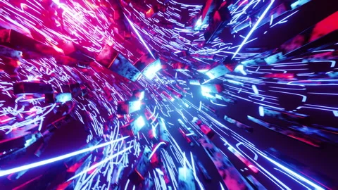 Flying inside the Hadron Collider. Infinitely looped animation. Stock-Footage 172151728