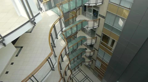 Flying inside modern office building Stock Footage 47385282