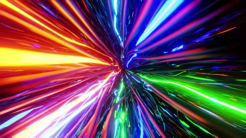 Flying inside multicolored optical cables. Infinitely looped animation. Stock Footage 196107679