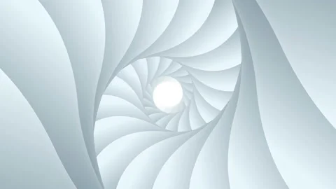 Flying Inside Shell Tunnel Abstract Spiral Swirl Animated Background Video stock 132638622
