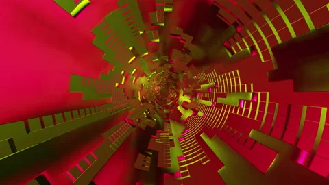 Flying inside the tube. Techno 3d looping motion graphics Stock Footage 231199897