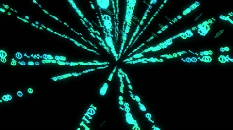 Flying inside the virtual reality with binary code Stock Footage 63833358