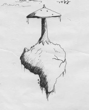 The Flying Island Stock Illustration