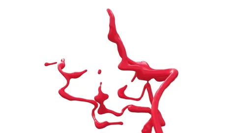 Flying jet of red paint Stock Footage 131561773