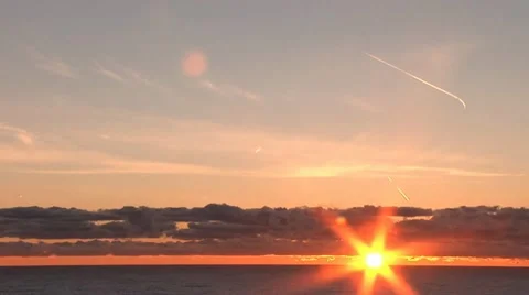 Flying Jets over a sunrise Stock Footage 12293401