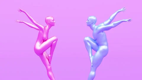 Flying jumping dancing man and woman, ballet dancer, romantic concept. Stock Footage 185176649