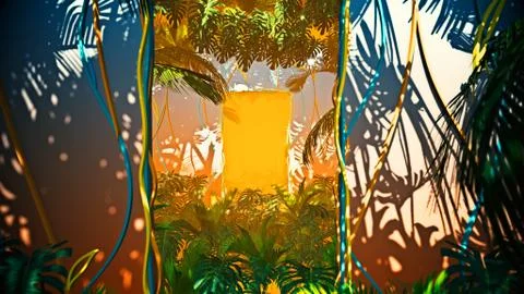 Flying In Jungle Geometry 02 Stock Illustration
