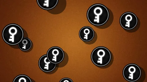 Flying key icons. Looping. Alpha channel is included. Stock Footage 50595838