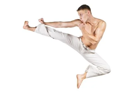 Flying kick Stock Photos