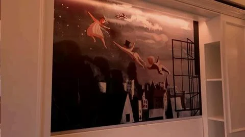 FLYING KID ON WALL Stock Photos