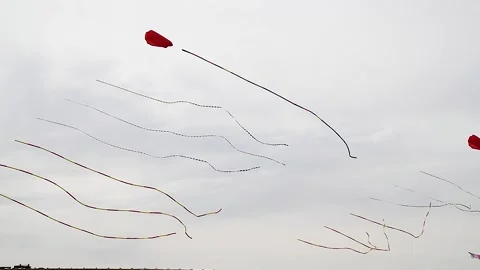 Flying kite on the background of the sky. 動画素材 225322072