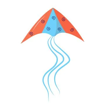 Flying kite-balloon on white background.  Outdoor summer activity toy. Festiv Stock Illustration