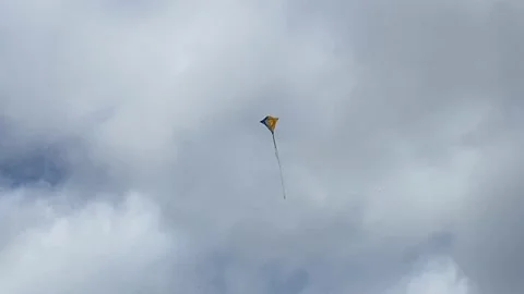 Flying a kite on the beach high in the sky Video stock 137592253