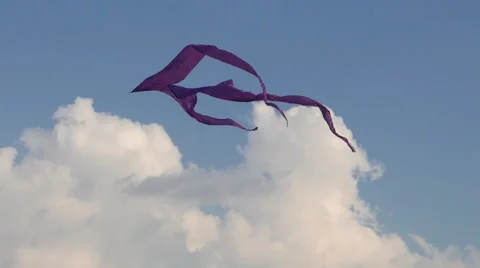 Flying kite in cloudy sky Stock-Footage 55498833