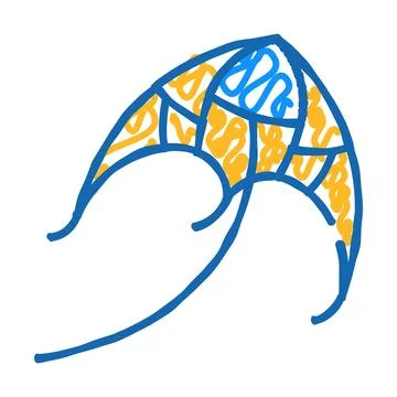 Flying kite flat icon doodle illustration イラスト素材