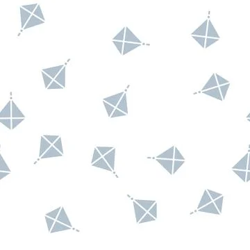 Flying kite glyph vector seamless pattern Stockillustratie
