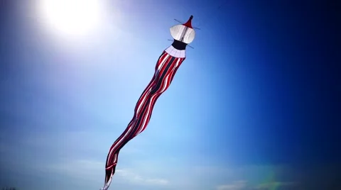 Flying kite hovering in the sky 库存影片 64628106