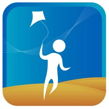 Flying kite Stock Illustration