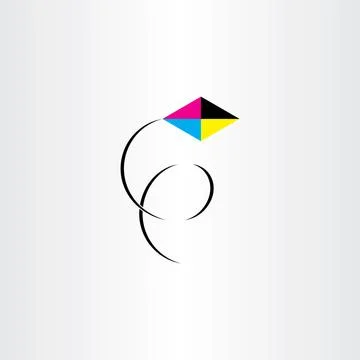 Flying kite illustration icon vector Stock Illustration