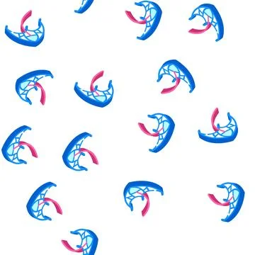 Flying kite isometric icon seamless pattern color Stock Illustration