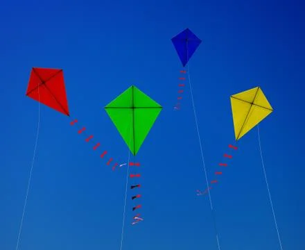 Flying a kite Foto stock
