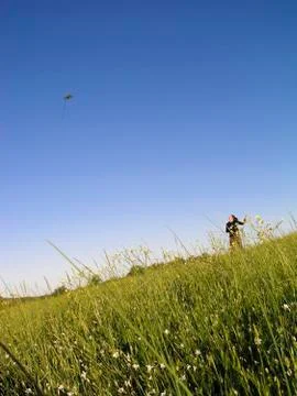 Flying a kite Stock Photos