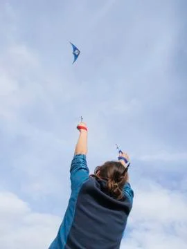 Flying a kite Stock Photos