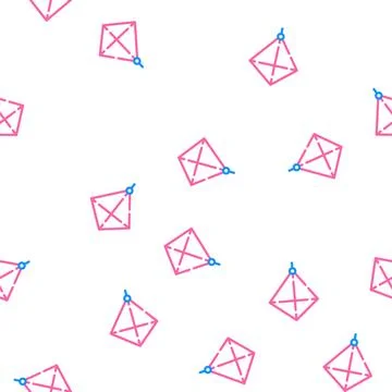 Flying kite vector seamless pattern 스톡 일러스트
