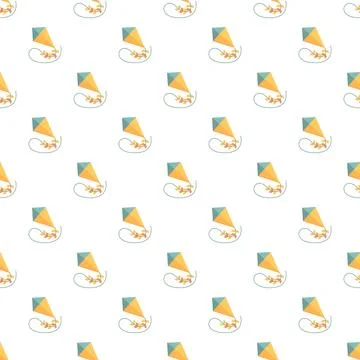 Flying kites seamless pattern for children's design Stock Illustration