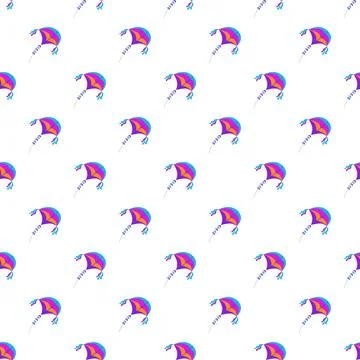 Flying kites seamless pattern with colorful designs Stock Illustration