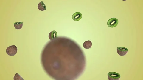 Flying kiwi on gradient background Stock Footage 58088416