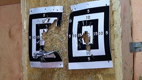 Flying knife. Man is throwing the knife. Tournament. Knife throwing Stock Footage 89324041