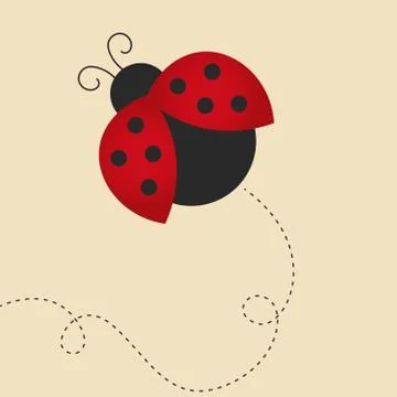 Flying lady bug Stock Illustration