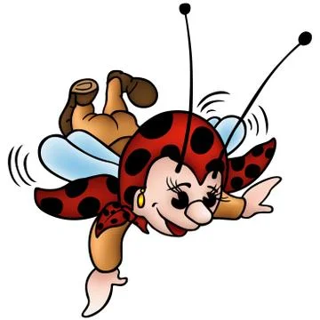 Flying Ladybug Stock Illustration