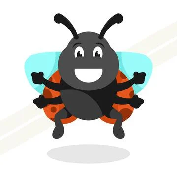 Flying-ladybug Stock Illustration