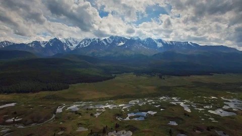 Flying on lakes Stock Footage 98444520