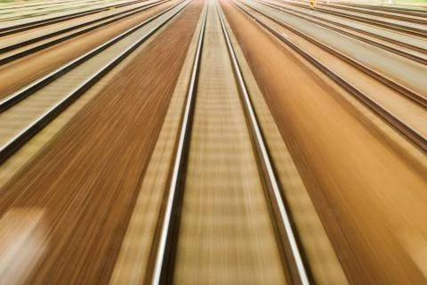 Flying landscapes through train window Stock Photos