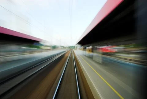 Flying landscapes through train window Stock Photos
