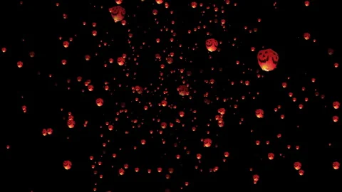 Flying lantern Jack-o'-lantern Sky lantern Paper lantern Halloween Stock Footage 244906191